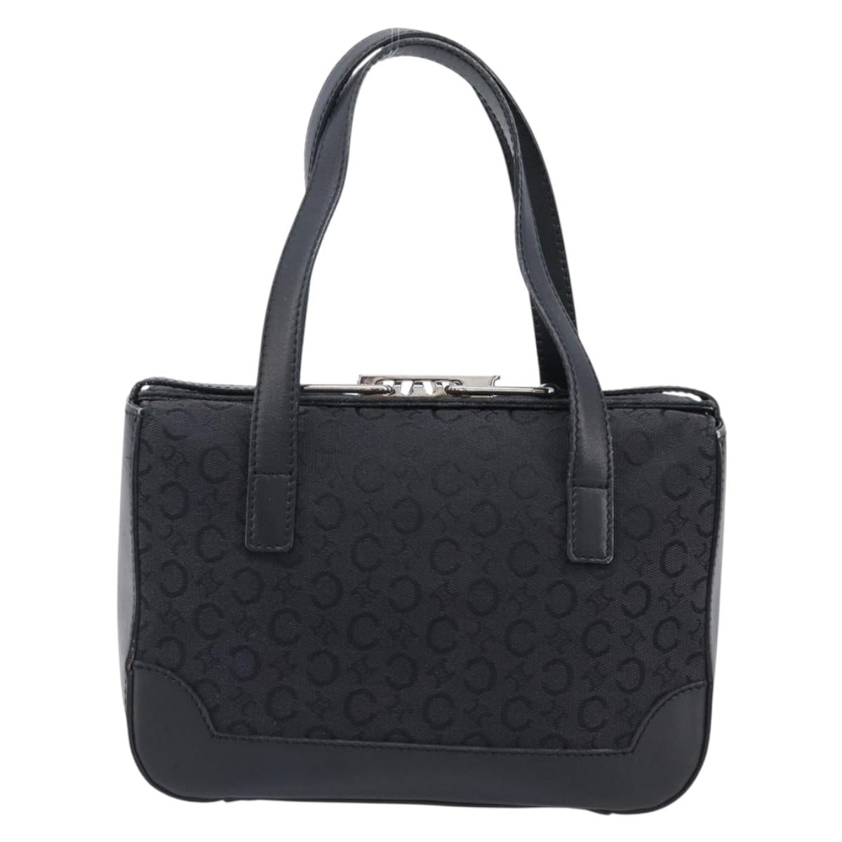 CELINE C Macadam Hand Bag Canvas Black Silver Auth 202613A