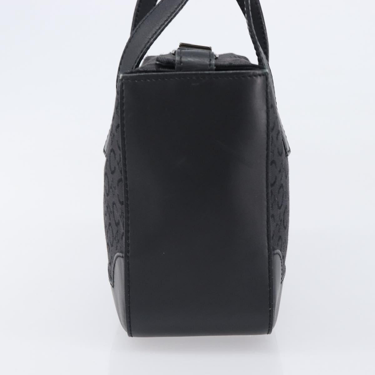 CELINE C Macadam Hand Bag Canvas Black Silver Auth 202613A