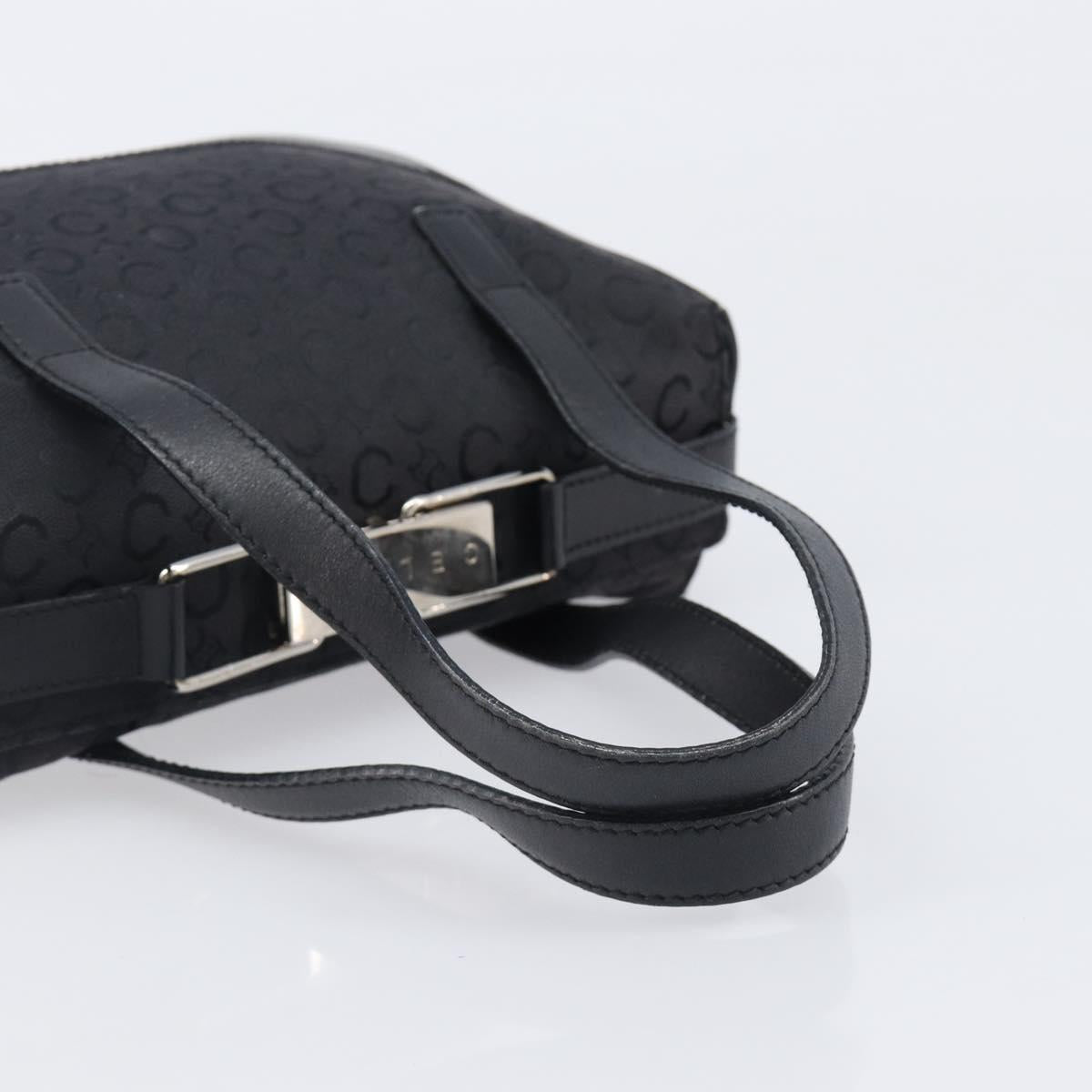 CELINE C Macadam Hand Bag Canvas Black Silver Auth 202613A
