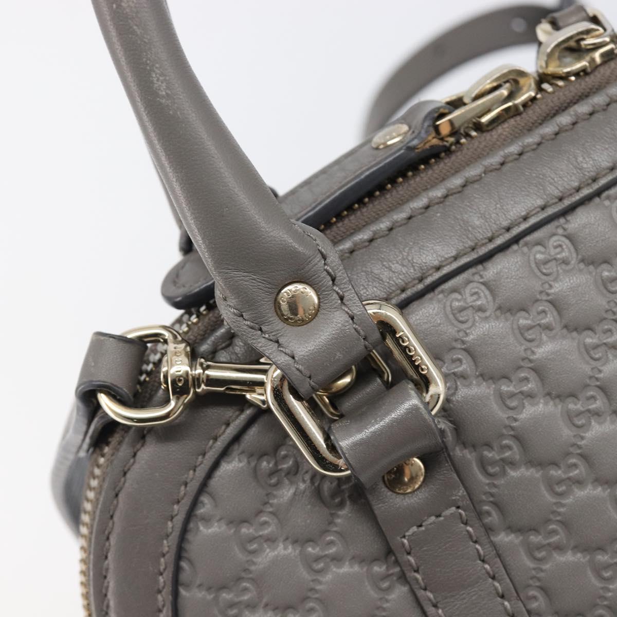 GUCCI Micro GuccissimaGG Hand Bag Leather Outlet 2way Gray 449654 Auth 202614V