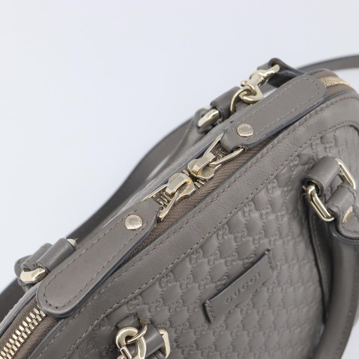 GUCCI Micro GuccissimaGG Hand Bag Leather Outlet 2way Gray 449654 Auth 202614V