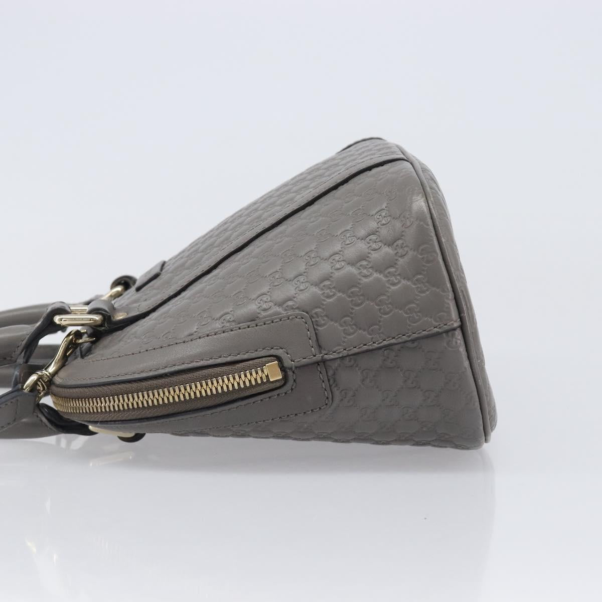 GUCCI Micro GuccissimaGG Hand Bag Leather Outlet 2way Gray 449654 Auth 202614V
