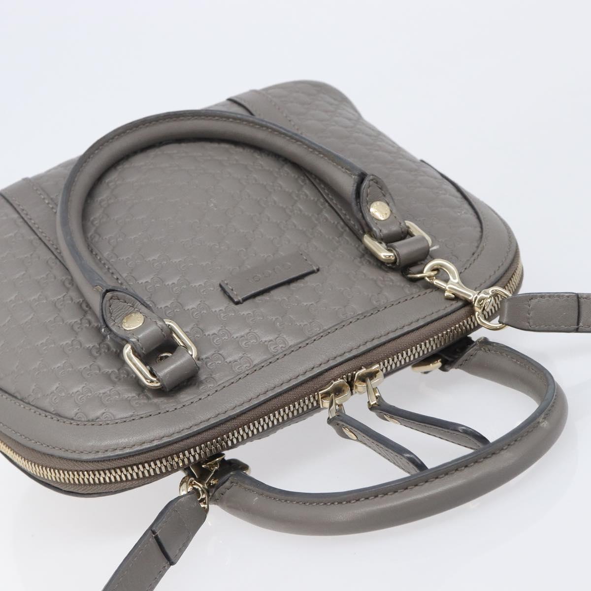 GUCCI Micro GuccissimaGG Hand Bag Leather Outlet 2way Gray 449654 Auth 202614V