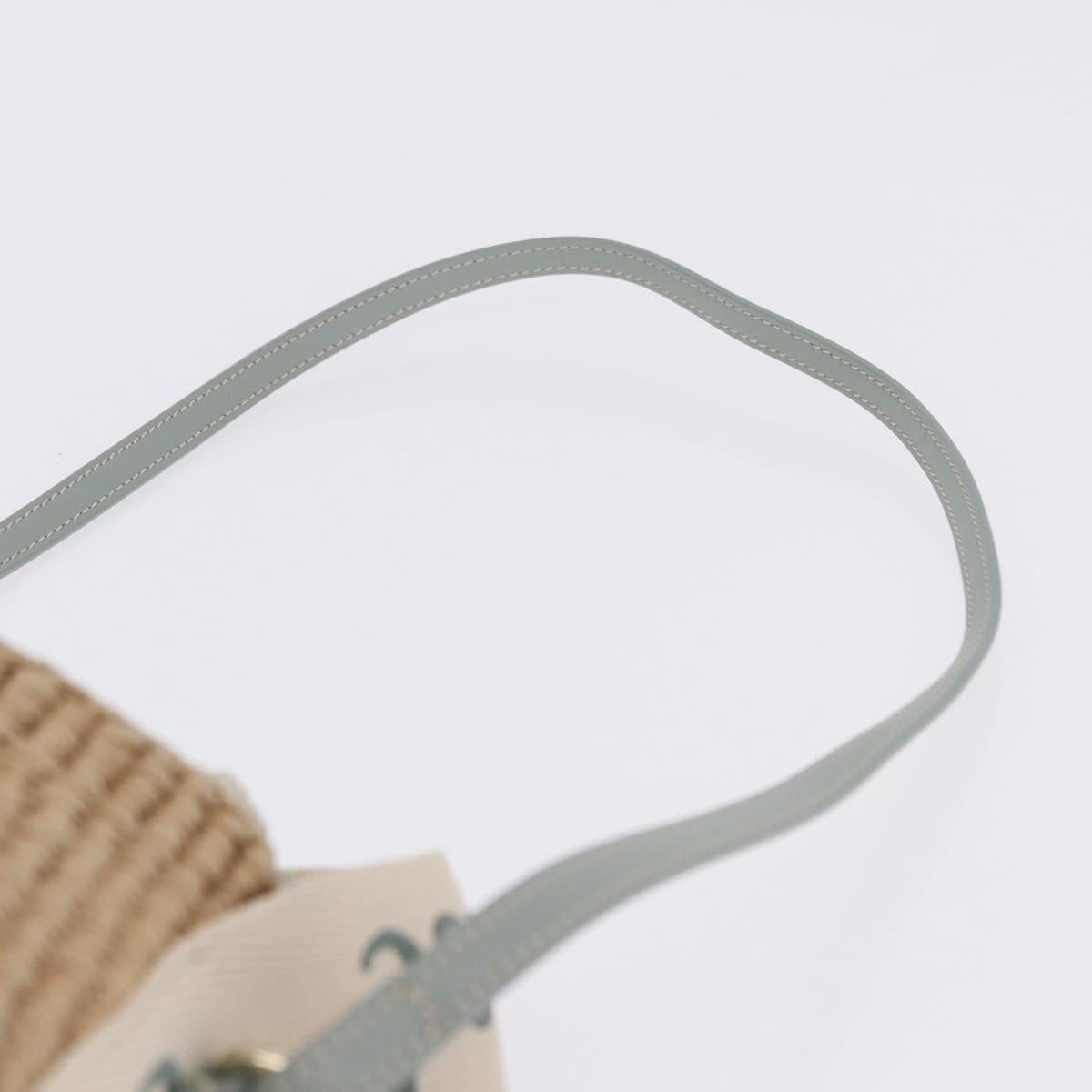Chloe Mifuko Woody Small Basket Bag Raffia 2way Beige Silver Auth 202617V