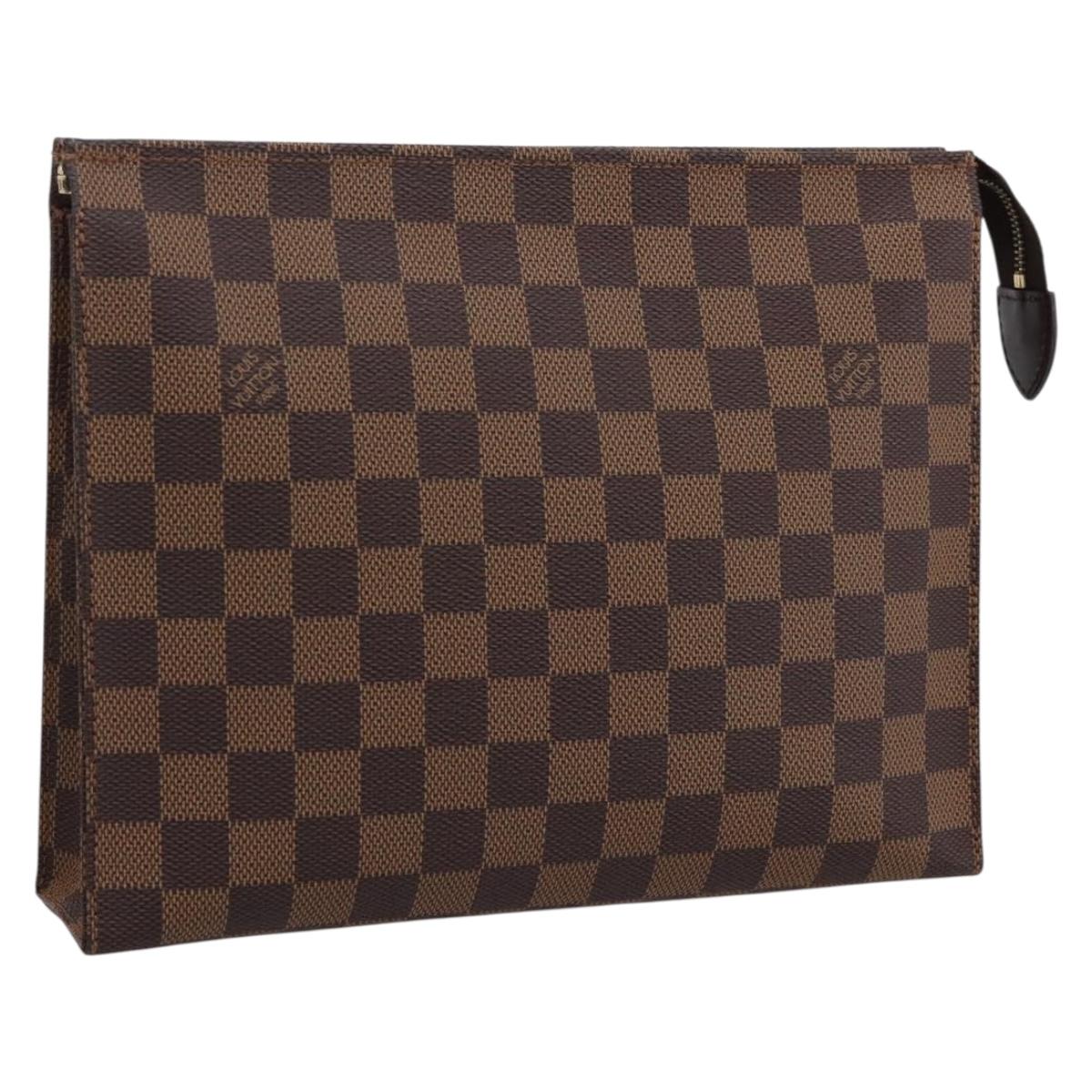 LOUIS VUITTON Damier Ebene Poche Toilette 26 Pouch N47543 LV Auth 202619A