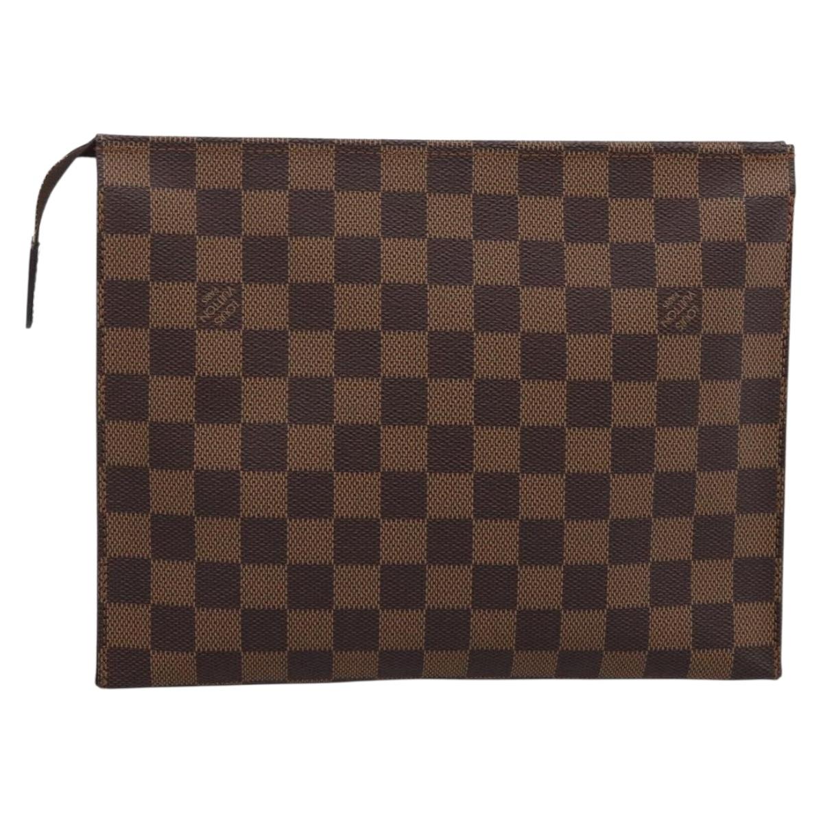 LOUIS VUITTON Damier Ebene Poche Toilette 26 Pouch N47543 LV Auth 202619A