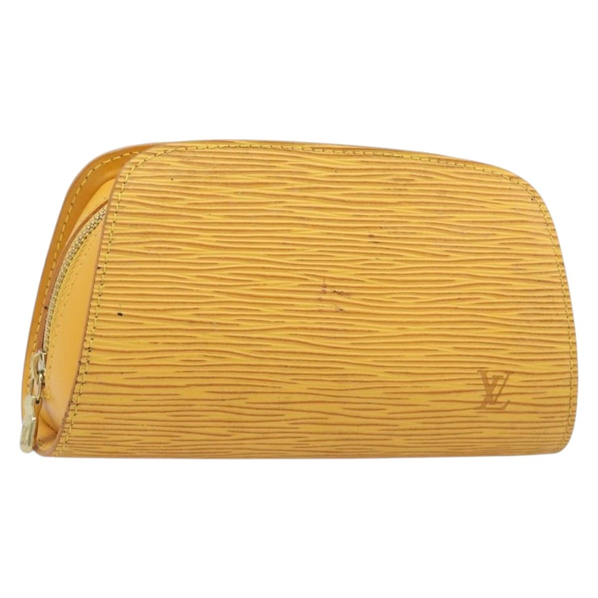 LOUIS VUITTON Epi Dauphine PM Pouch Yellow M48449 LV Auth 202620