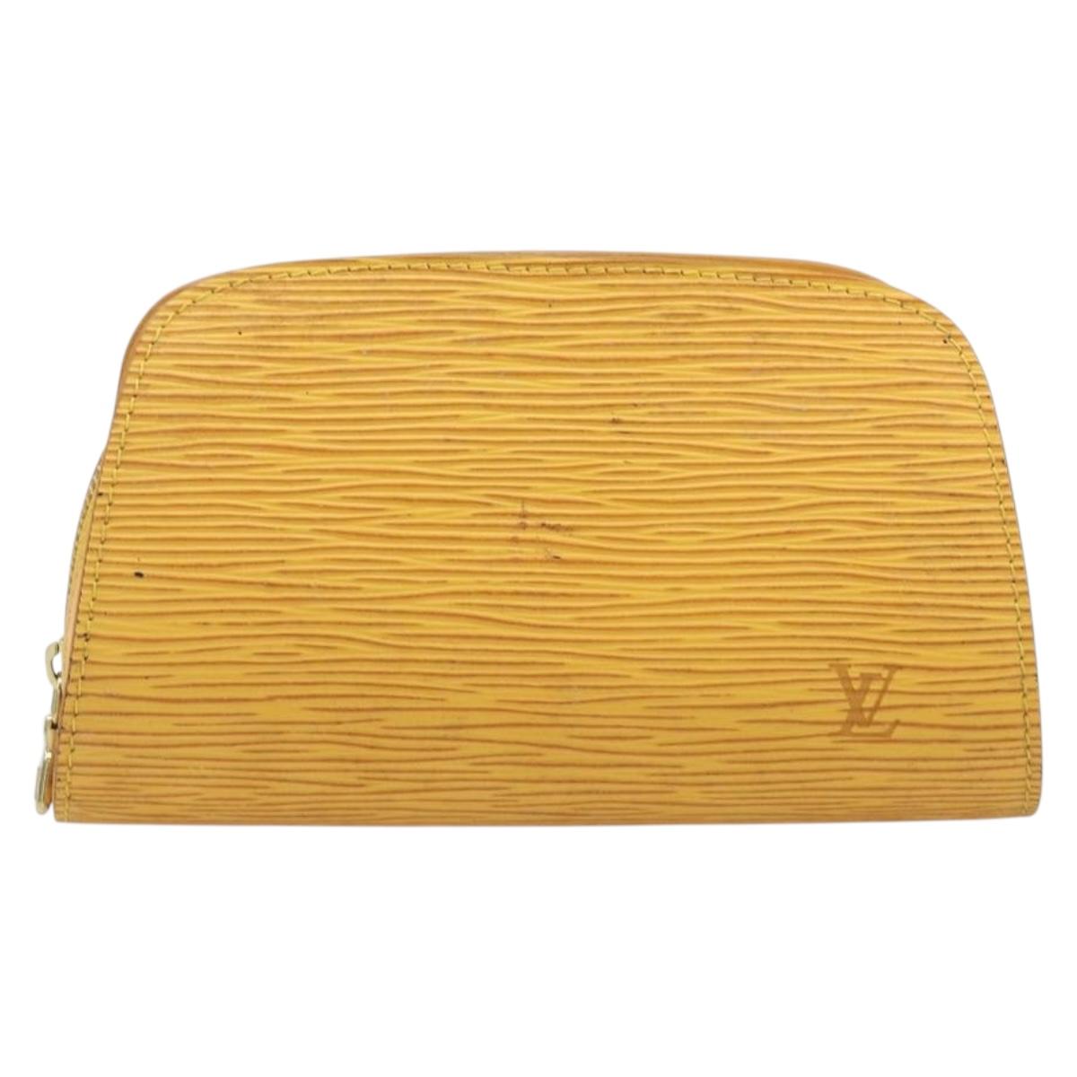LOUIS VUITTON Epi Dauphine PM Pouch Yellow M48449 LV Auth 202620