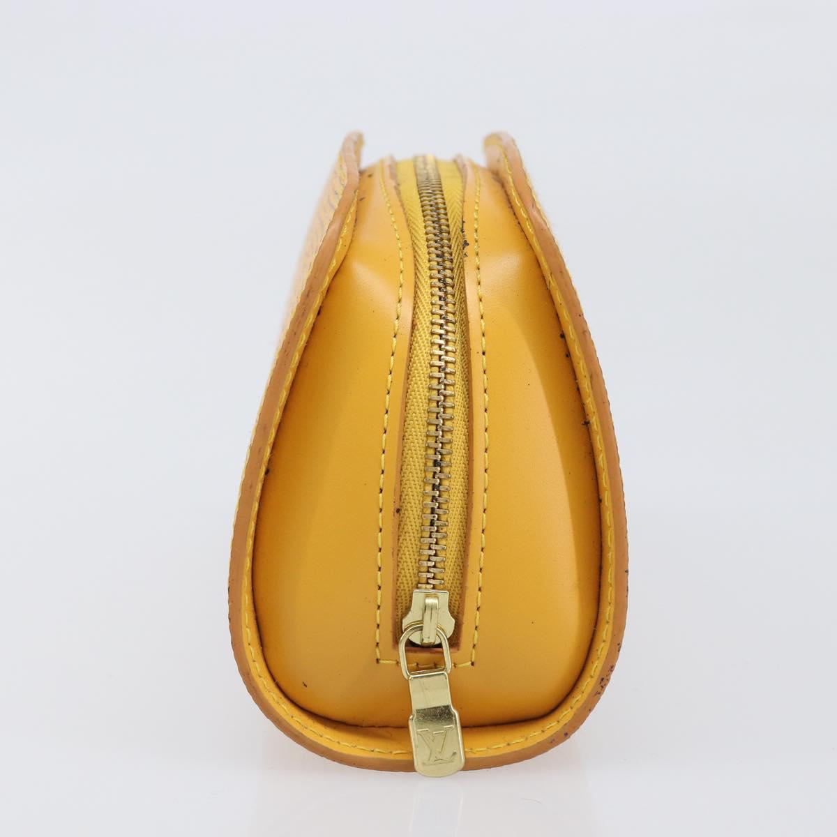 LOUIS VUITTON Epi Dauphine PM Pouch Yellow M48449 LV Auth 202620