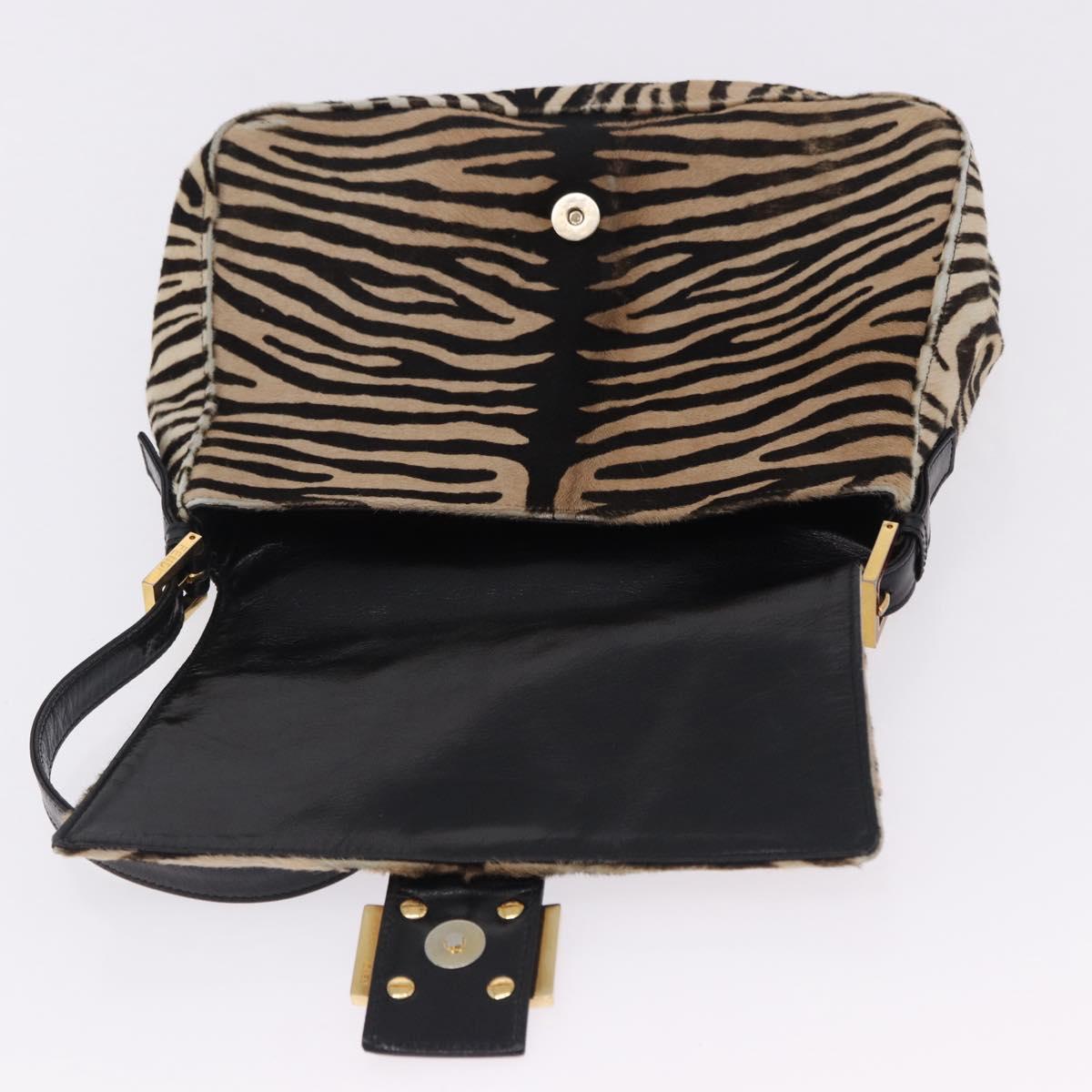 FENDI Mamma Baguette Shoulder Bag Harako leather Brown Gold Auth 202625SAM