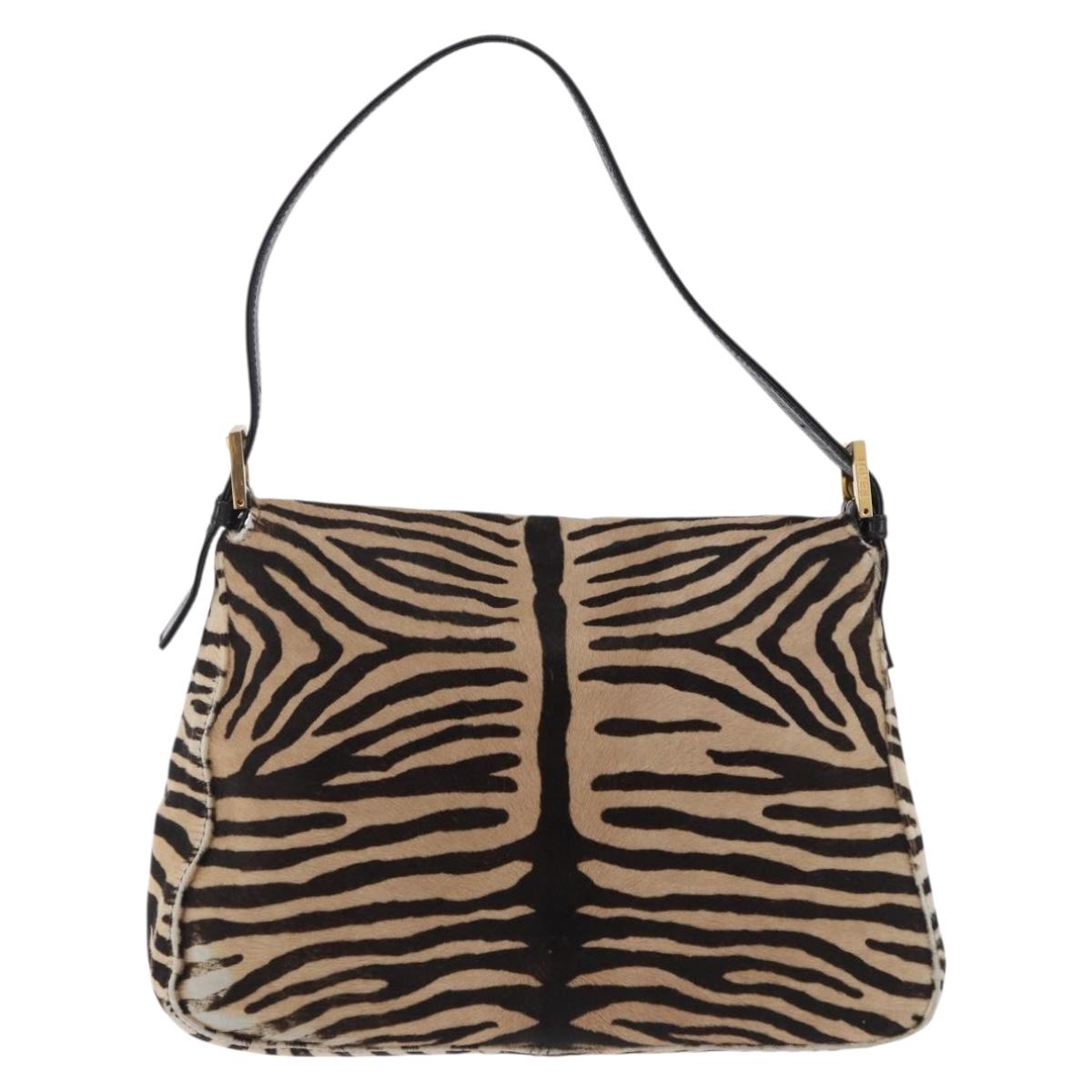 FENDI Mamma Baguette Shoulder Bag Harako leather Brown Gold Auth 202625SAM