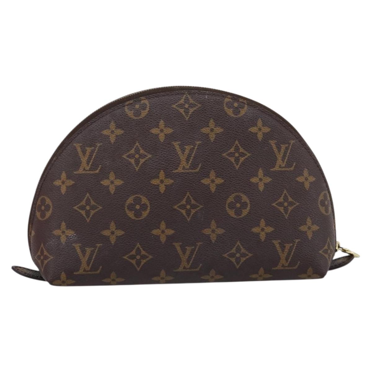 LOUIS VUITTON Monogram Trousse Demi Ronde Cosmetic Pouch M47520 LV Auth 202626