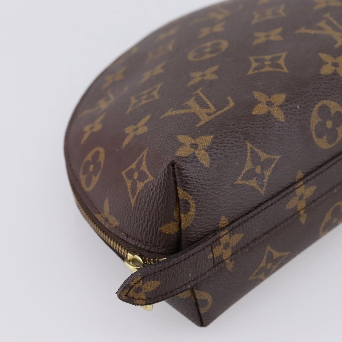 LOUIS VUITTON Monogram Trousse Demi Ronde Cosmetic Pouch M47520 LV Auth 202626