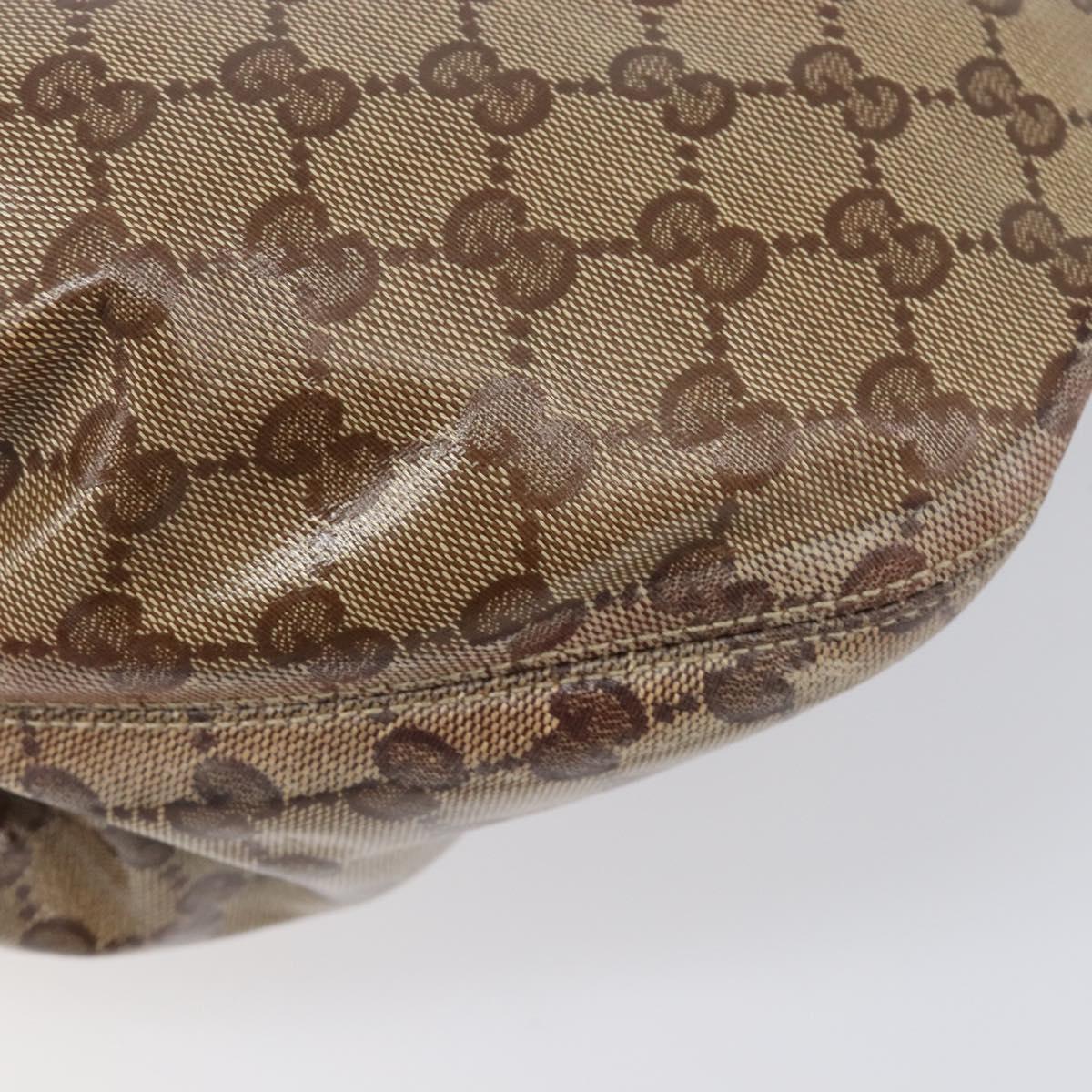 GUCCI GG Crystal Histeria Shoulder Bag patent Beige 211963 Auth 202627
