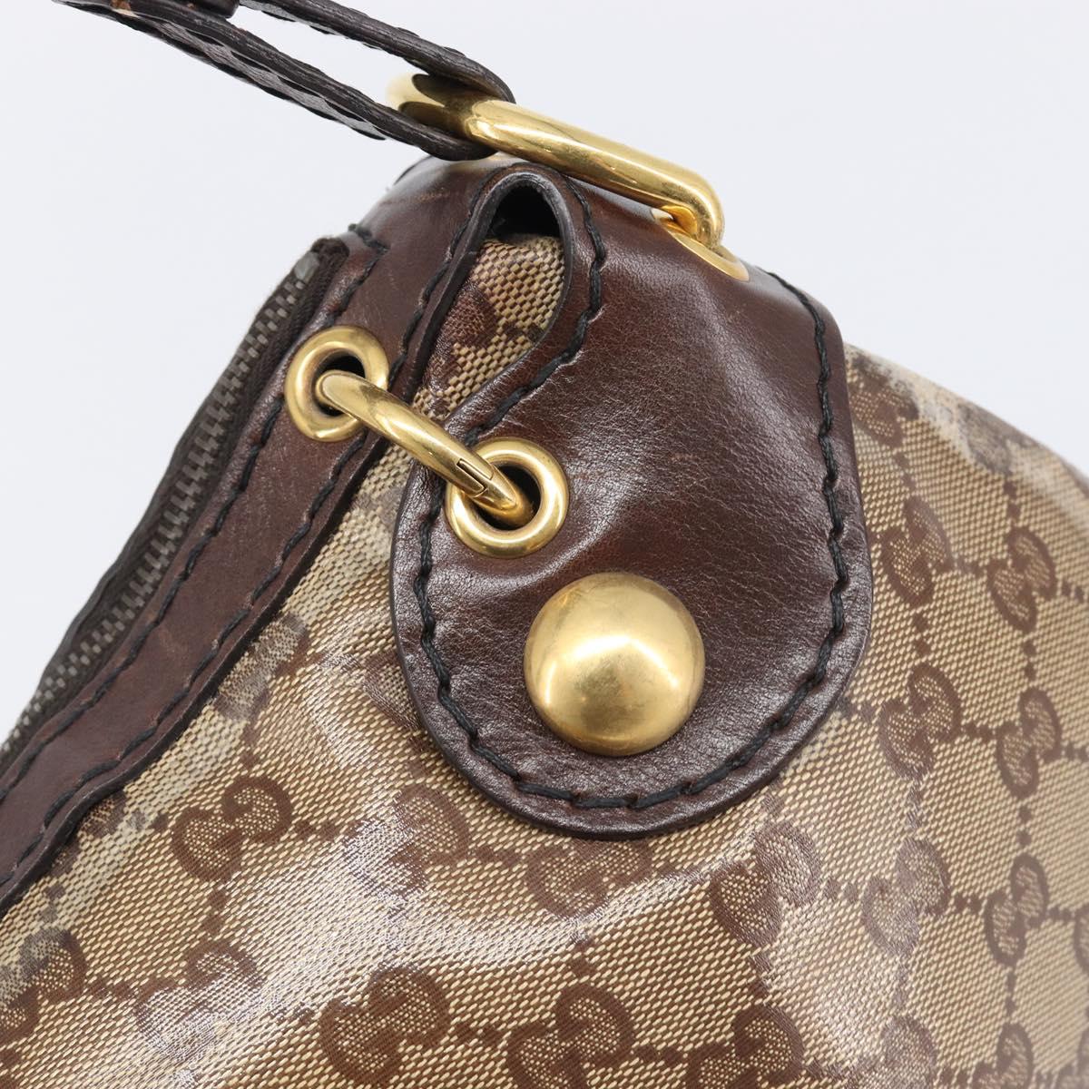 GUCCI GG Crystal Histeria Shoulder Bag patent Beige 211963 Auth 202627