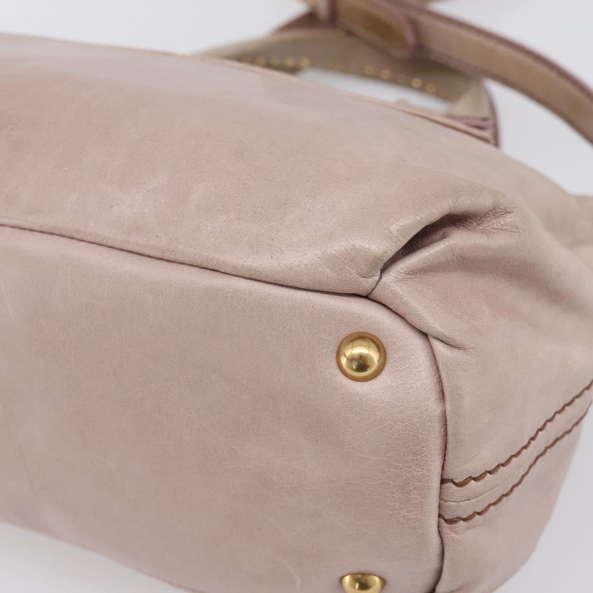 Miu Miu Vitellolux Hand Bag Leather 2way Pink Gold Tone Auth 202628V