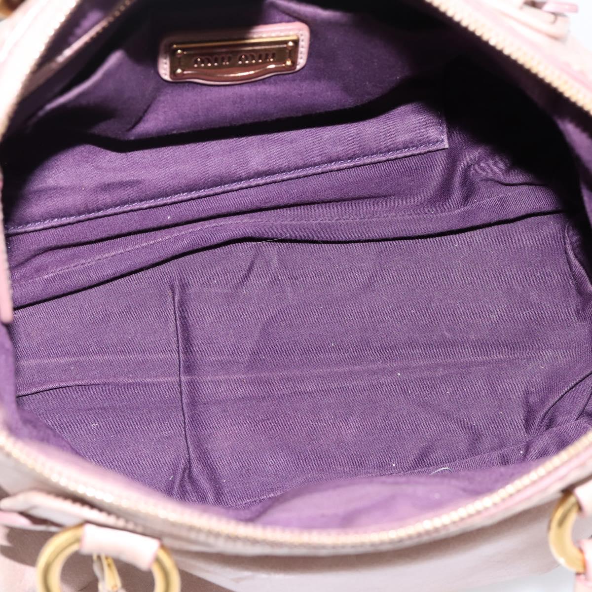 Miu Miu Vitellolux Hand Bag Leather 2way Pink Gold Tone Auth 202628V