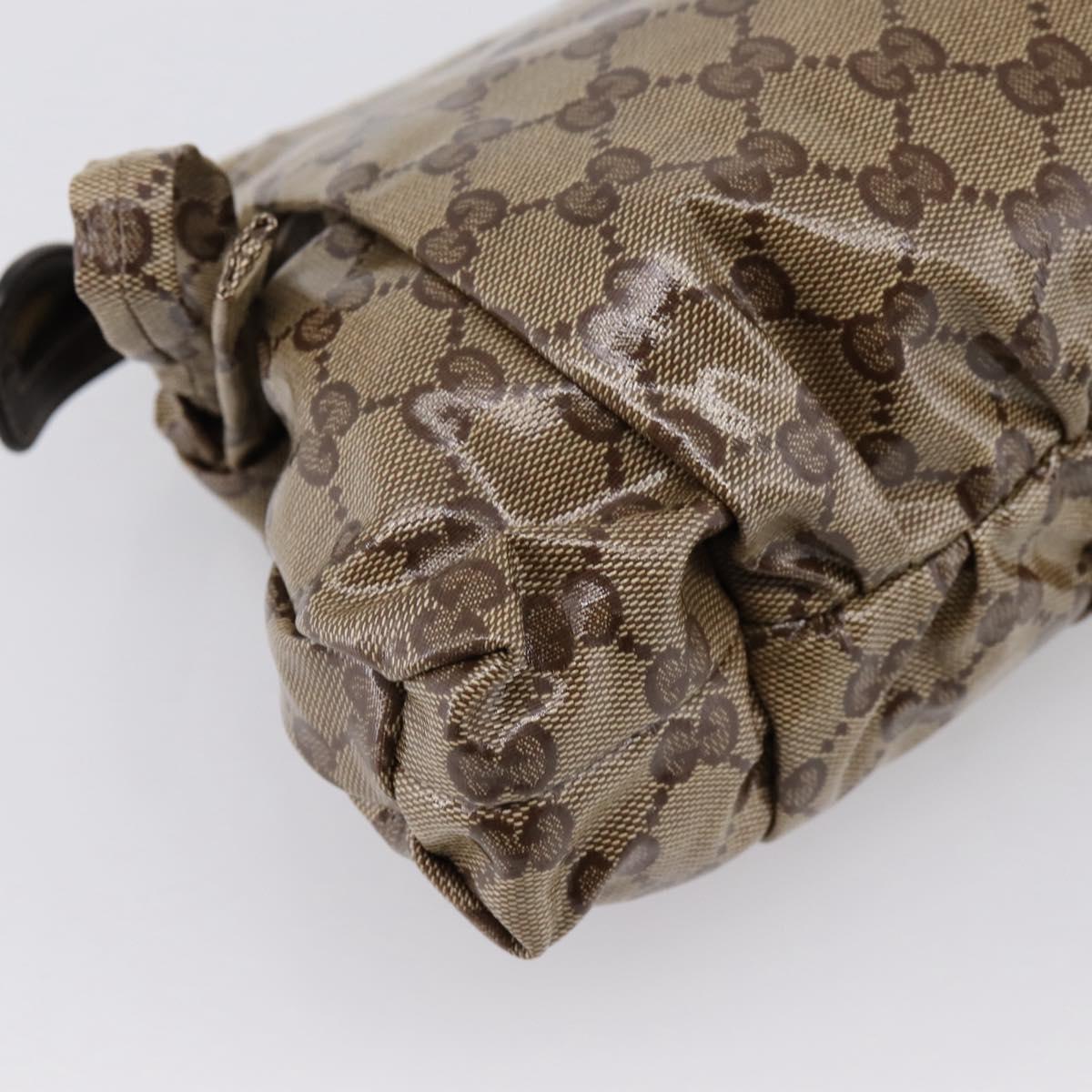 GUCCI GG Crystal Histeria Clutch Bag patent Beige Gold Tone 197015 Auth 202630