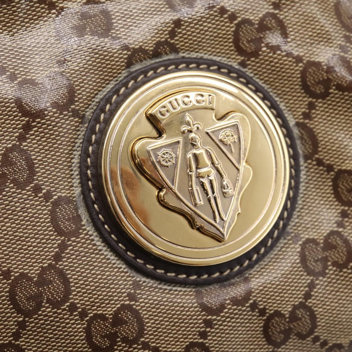 GUCCI GG Crystal Histeria Clutch Bag patent Beige Gold Tone 197015 Auth 202630