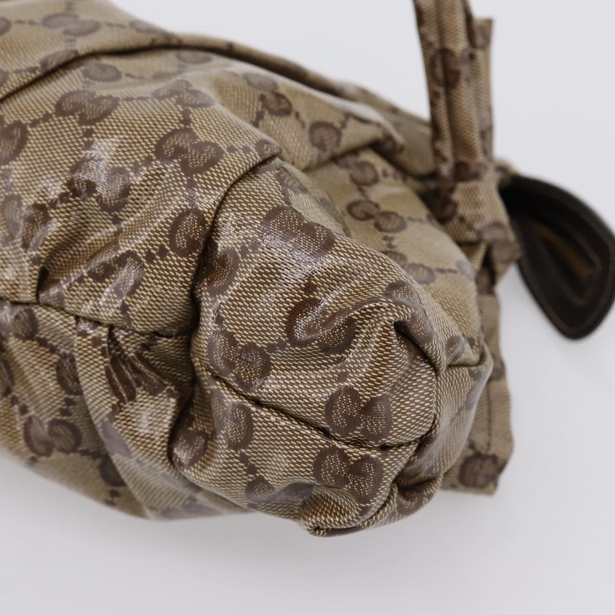 GUCCI GG Crystal Histeria Clutch Bag patent Beige Gold Tone 197015 Auth 202630