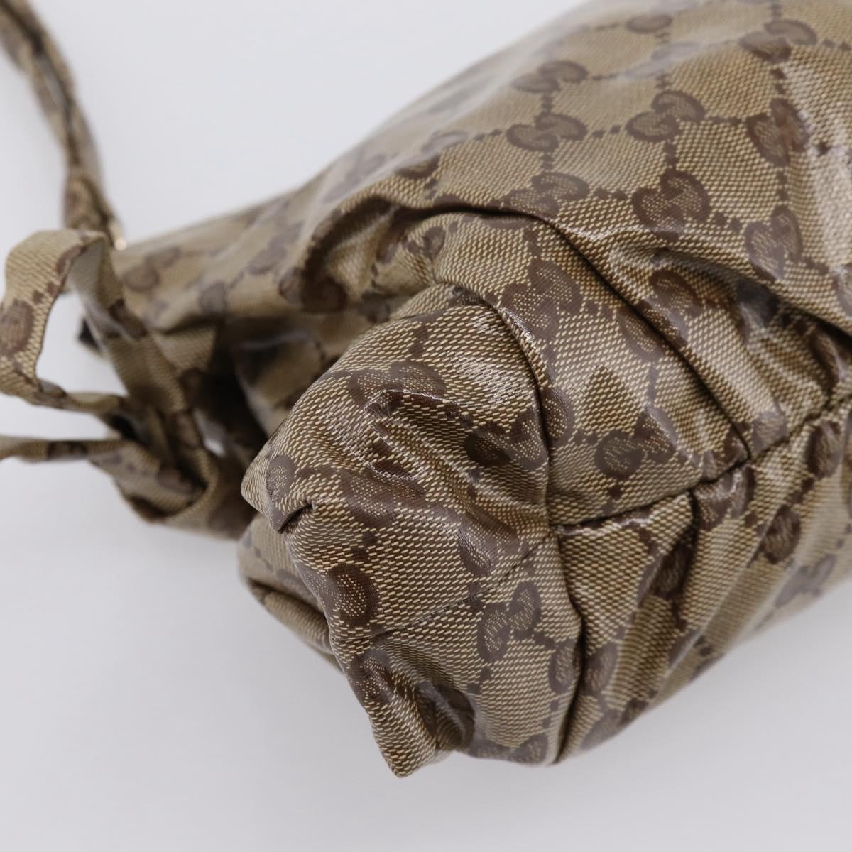 GUCCI GG Crystal Histeria Clutch Bag patent Beige Gold Tone 197015 Auth 202630