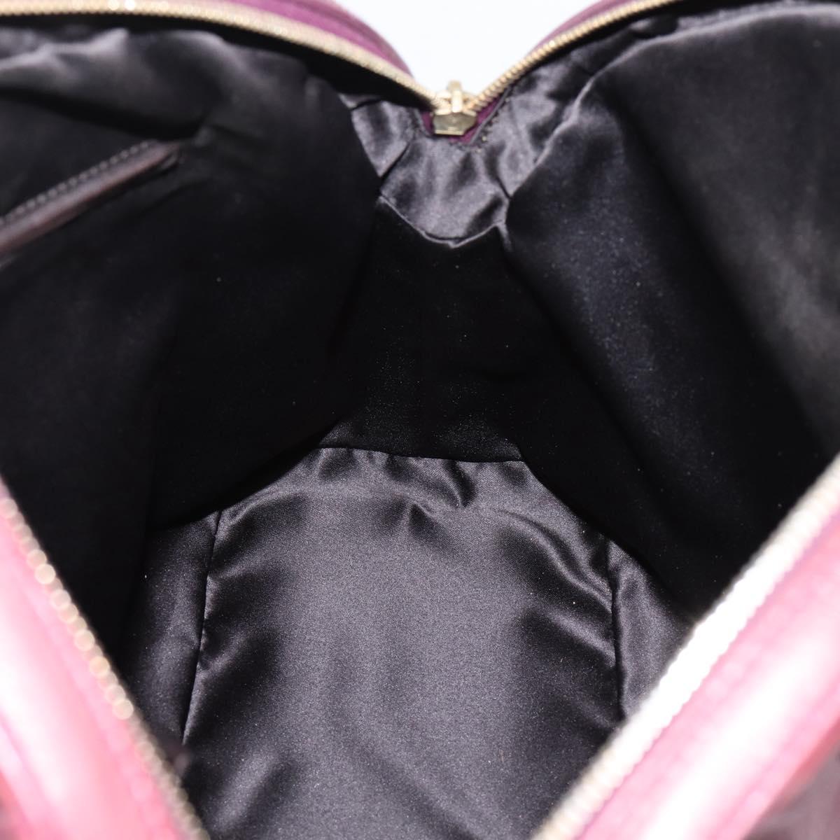SAINT LAURENT Hand Bag Leather Bordeaux Gold Auth 202650A