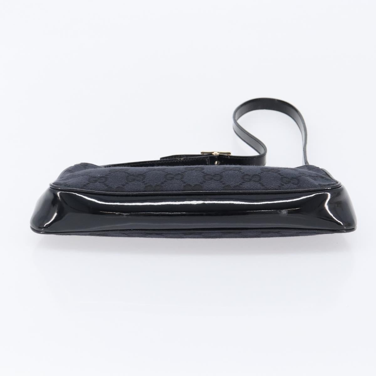 GUCCI GG Canvas Shoulder Bag Black Gold 001 4152 2684 Auth 202652V