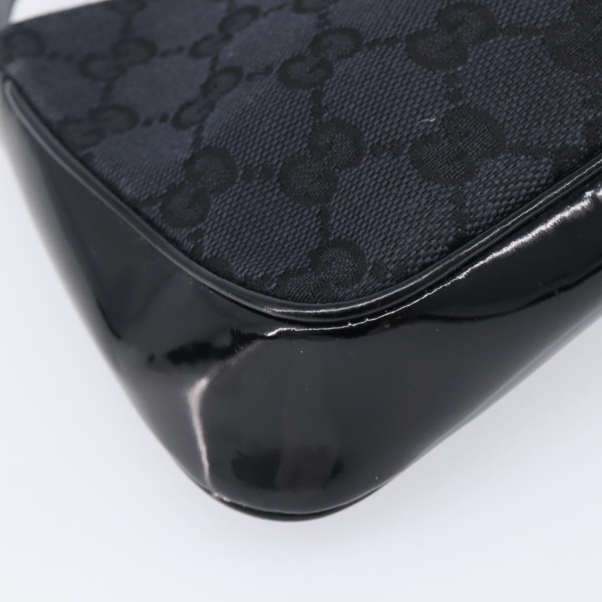 GUCCI GG Canvas Shoulder Bag Black Gold 001 4152 2684 Auth 202652V