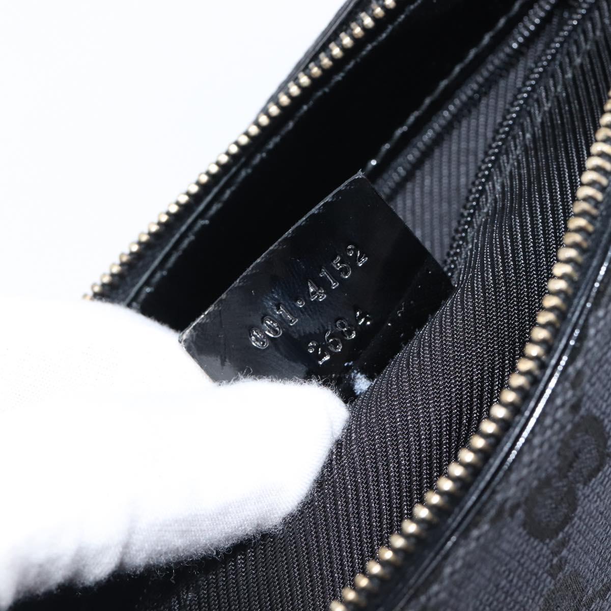 GUCCI GG Canvas Shoulder Bag Black Gold 001 4152 2684 Auth 202652V
