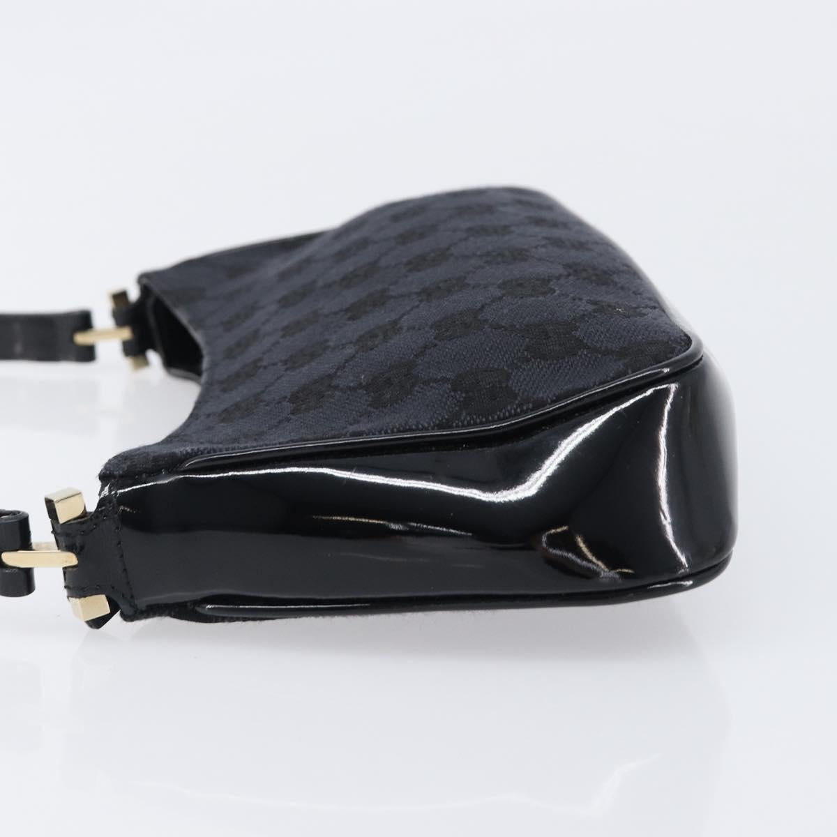 GUCCI GG Canvas Shoulder Bag Black Gold 001 4152 2684 Auth 202652V