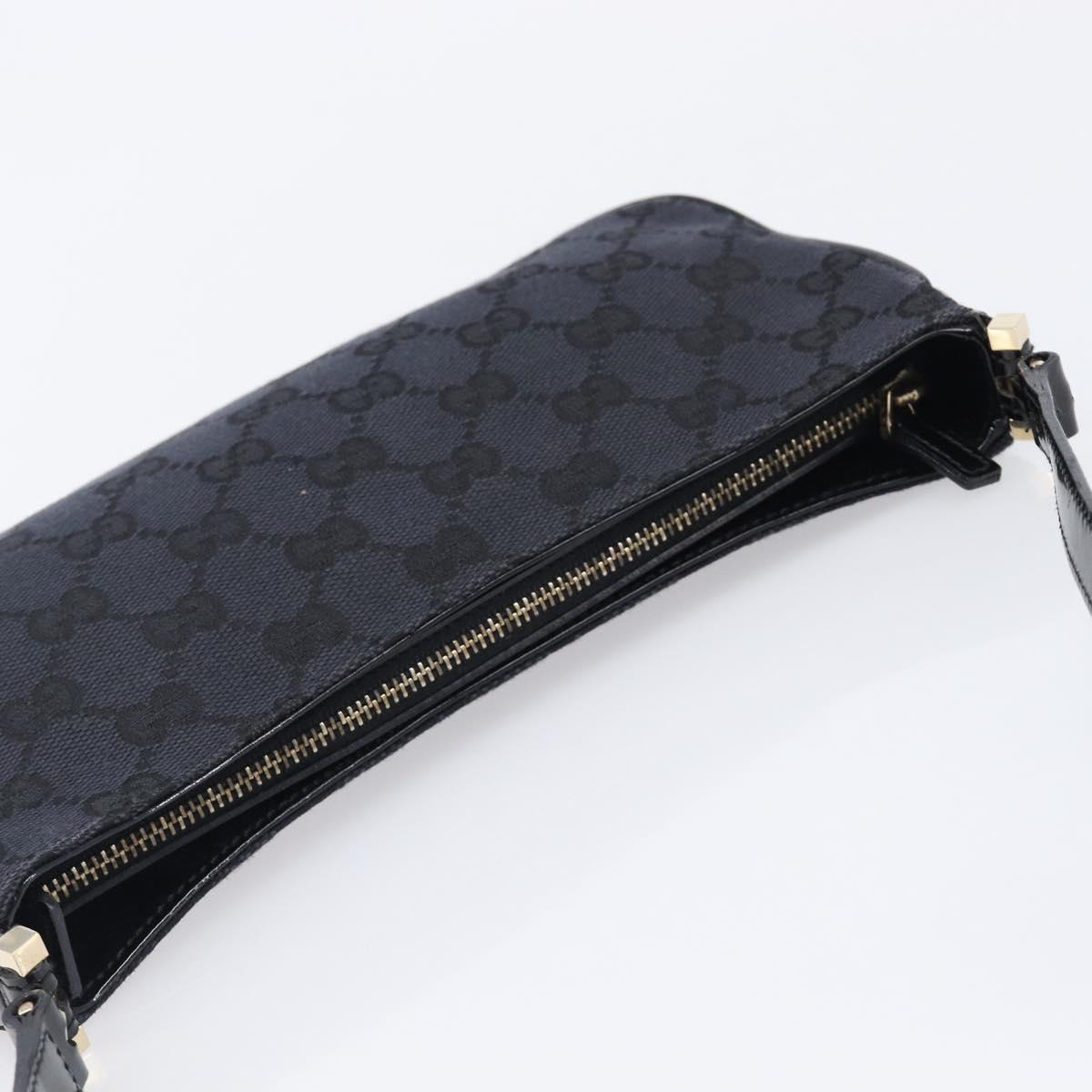 GUCCI GG Canvas Shoulder Bag Black Gold 001 4152 2684 Auth 202652V