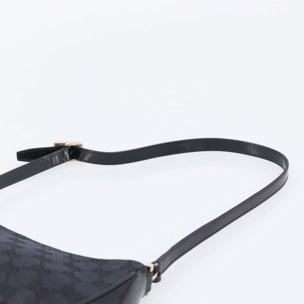 GUCCI GG Canvas Shoulder Bag Black Gold 001 4152 2684 Auth 202652V