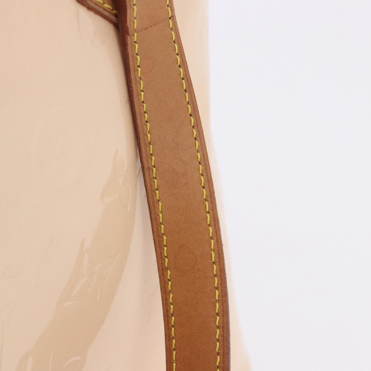 LOUIS VUITTON Vernis Houston Hand Bag Marshmallow Pink M91302 LV Auth 202654A