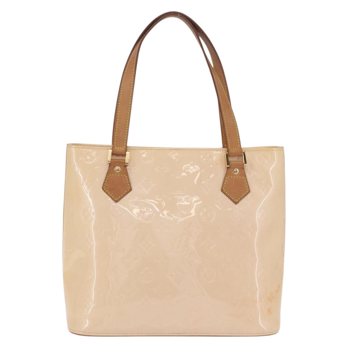 LOUIS VUITTON Vernis Houston Hand Bag Marshmallow Pink M91302 LV Auth 202654A