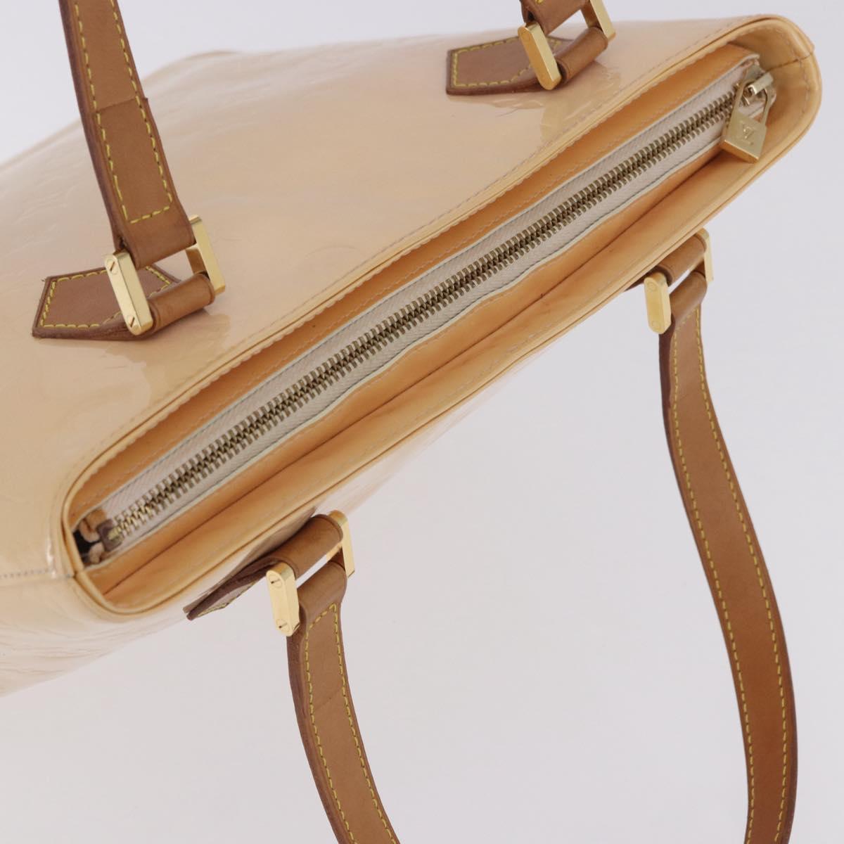 LOUIS VUITTON Vernis Houston Hand Bag Marshmallow Pink M91302 LV Auth 202654A