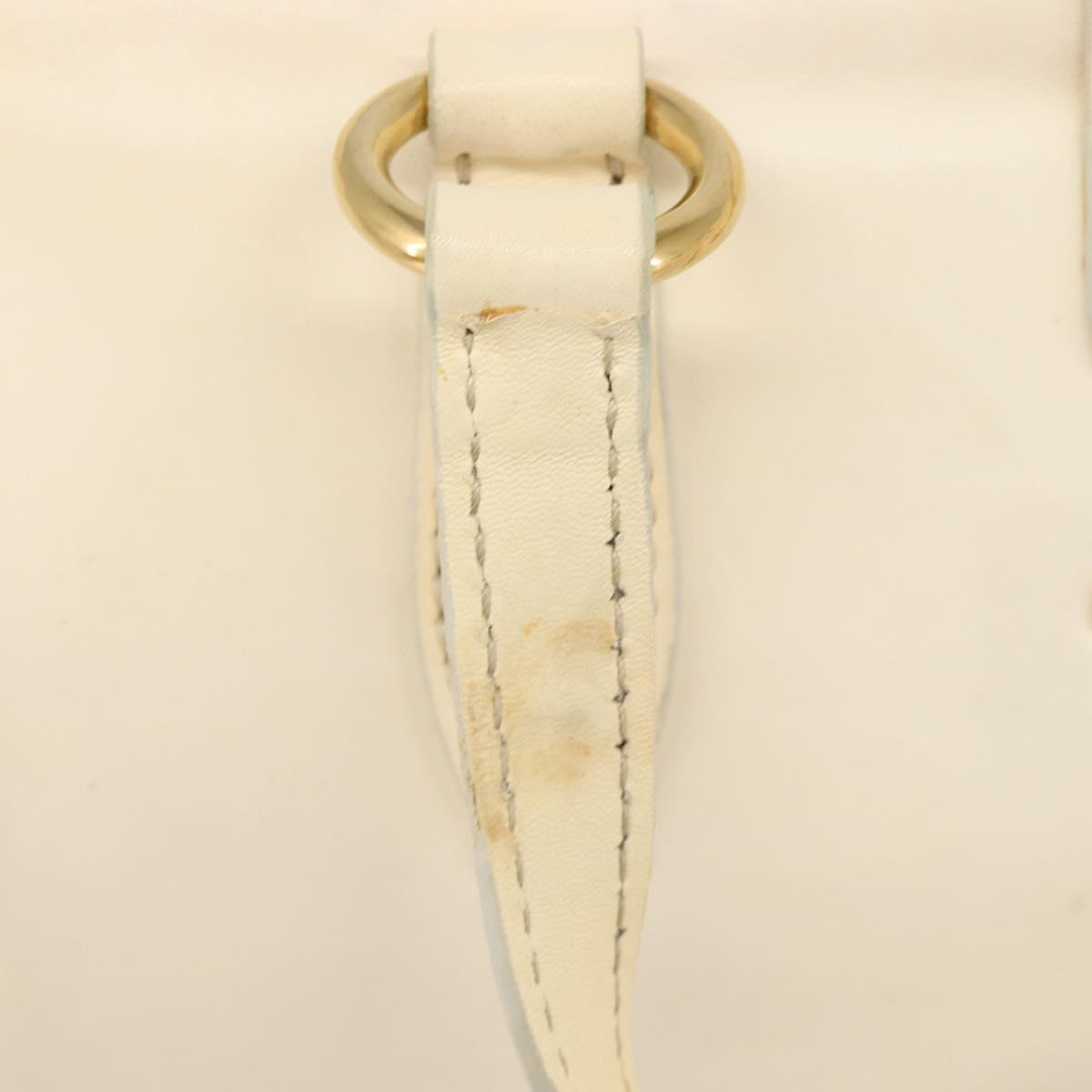 Miu Miu Hand Bag Leather Ivory Gold Auth 202657A