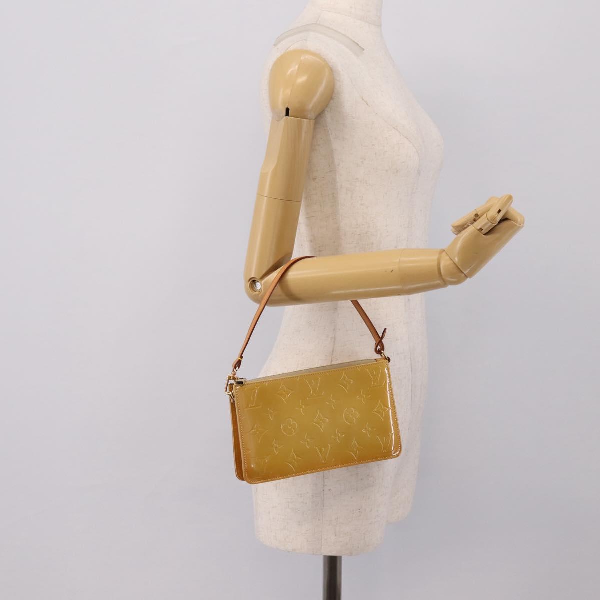 LOUIS VUITTON Monogram Vernis Lexington Pouch Beige M91010 LV Auth 202659A