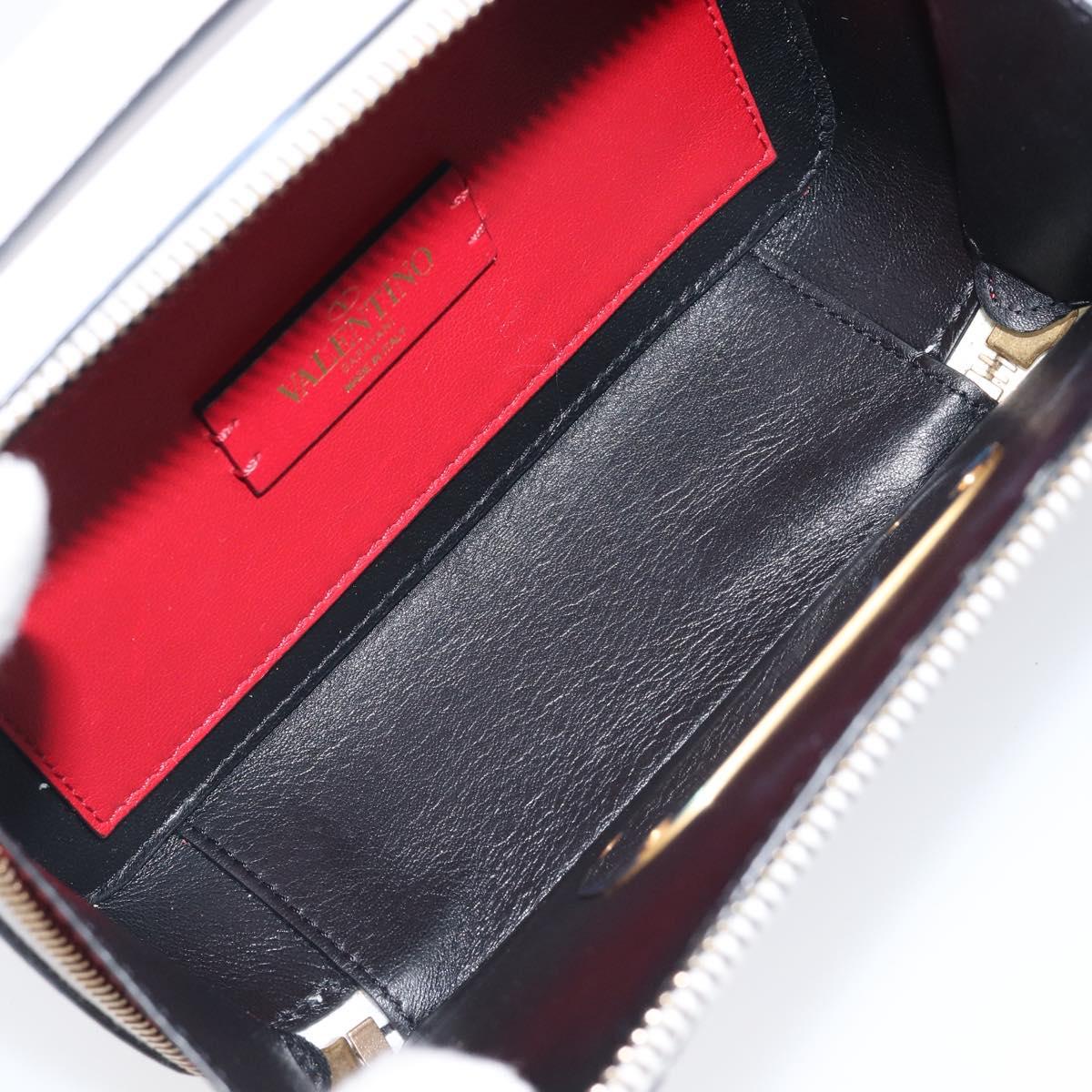 VALENTINO Shoulder Bag Leather White Gold Auth 202663A