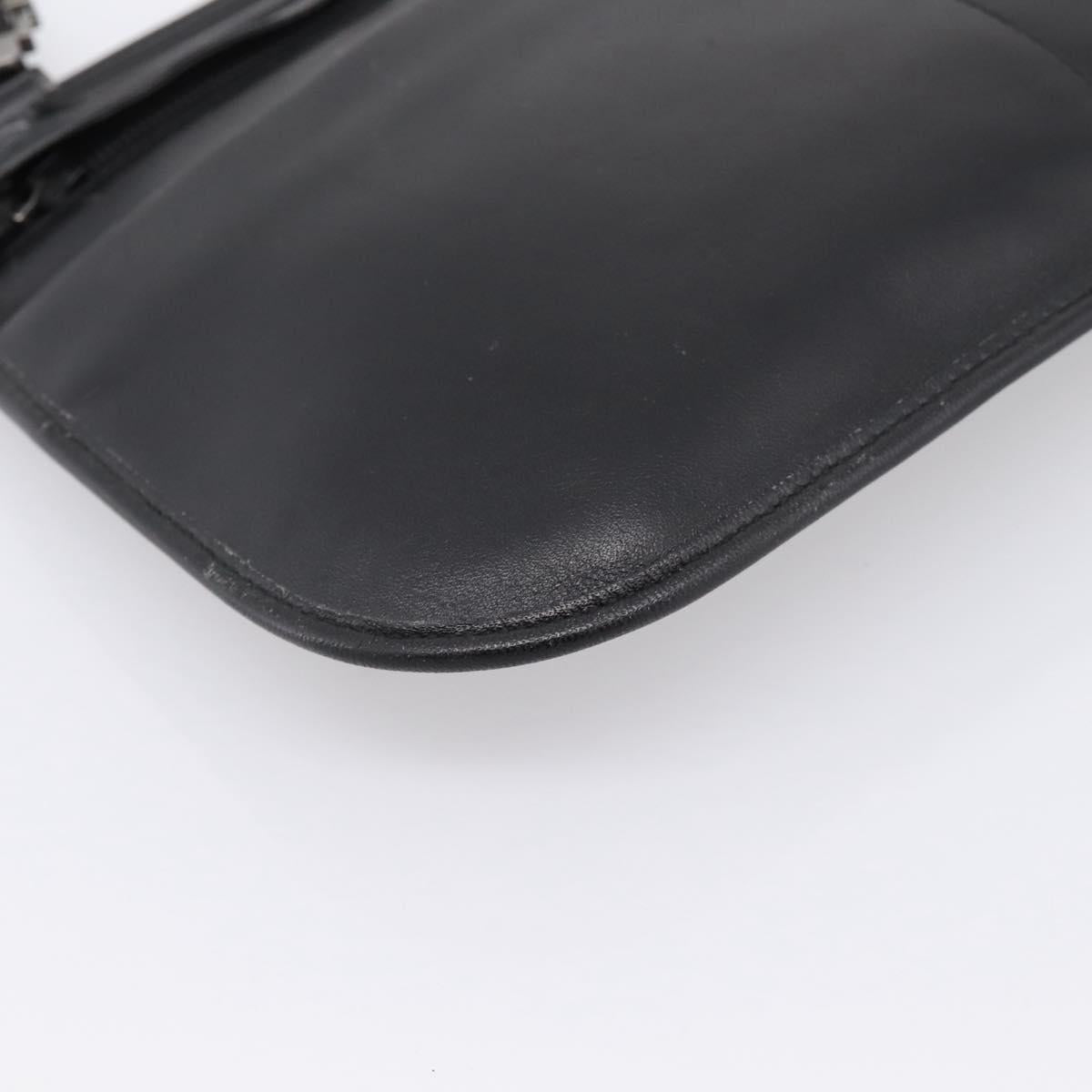 GUCCI Shoulder Bag Leather Black Silver 001 3364 Auth 202668