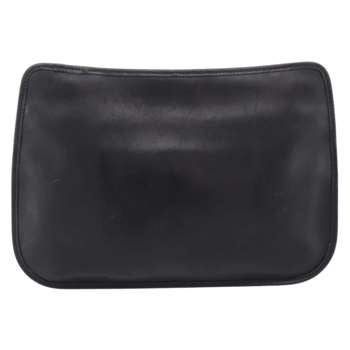 GUCCI Shoulder Bag Leather Black Silver 001 3364 Auth 202668