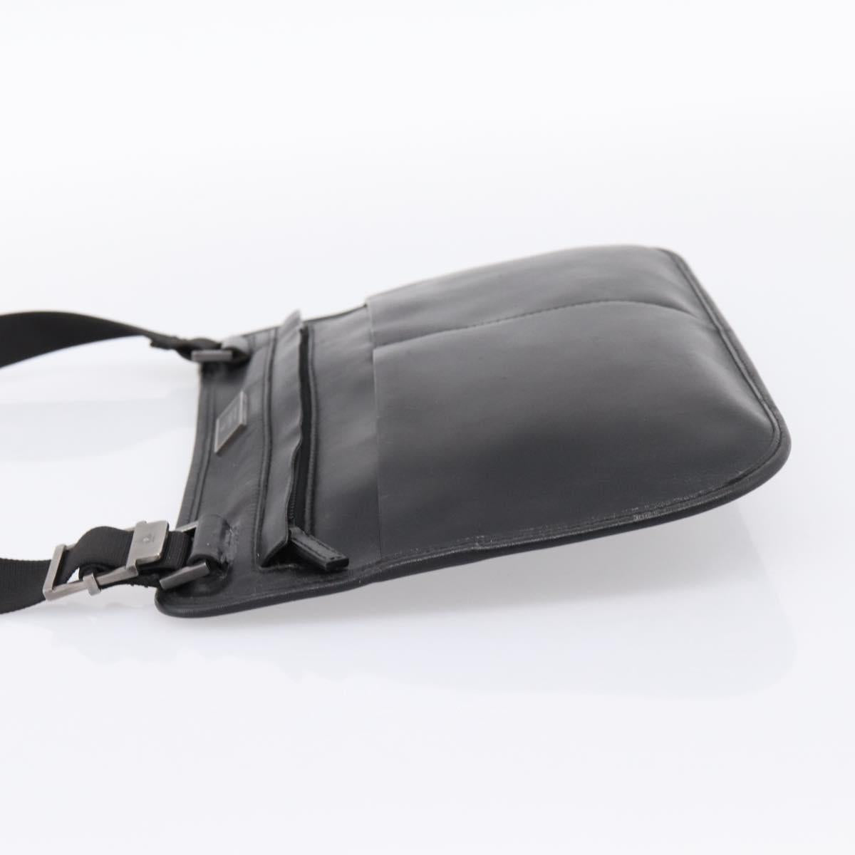 GUCCI Shoulder Bag Leather Black Silver 001 3364 Auth 202668