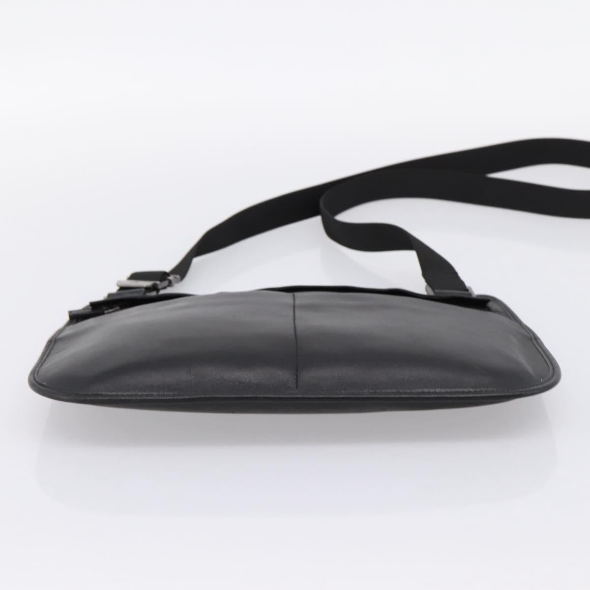 GUCCI Shoulder Bag Leather Black Silver 001 3364 Auth 202668