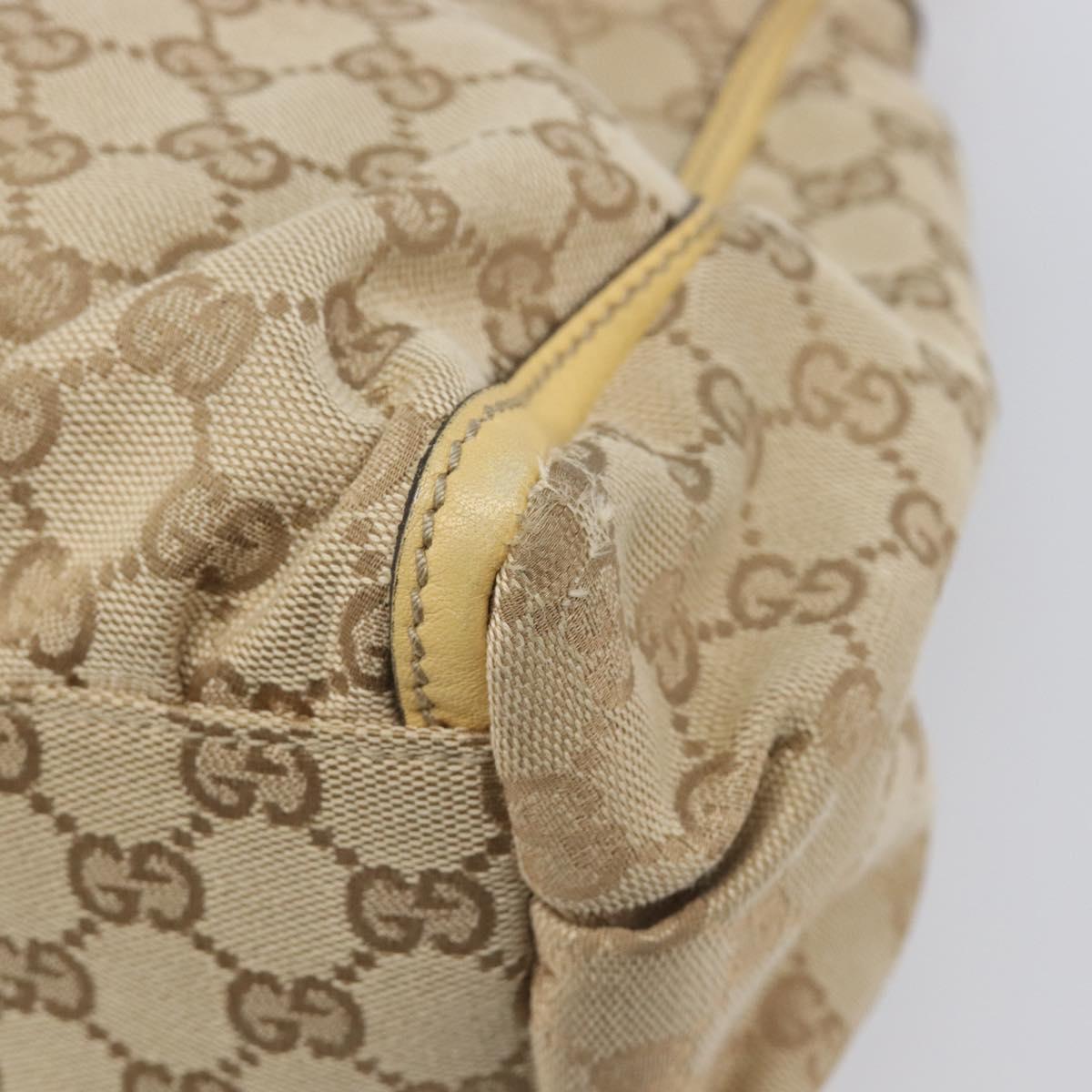 GUCCI GG Canvas Abbey Shoulder Bag Beige Gold Auth 202673