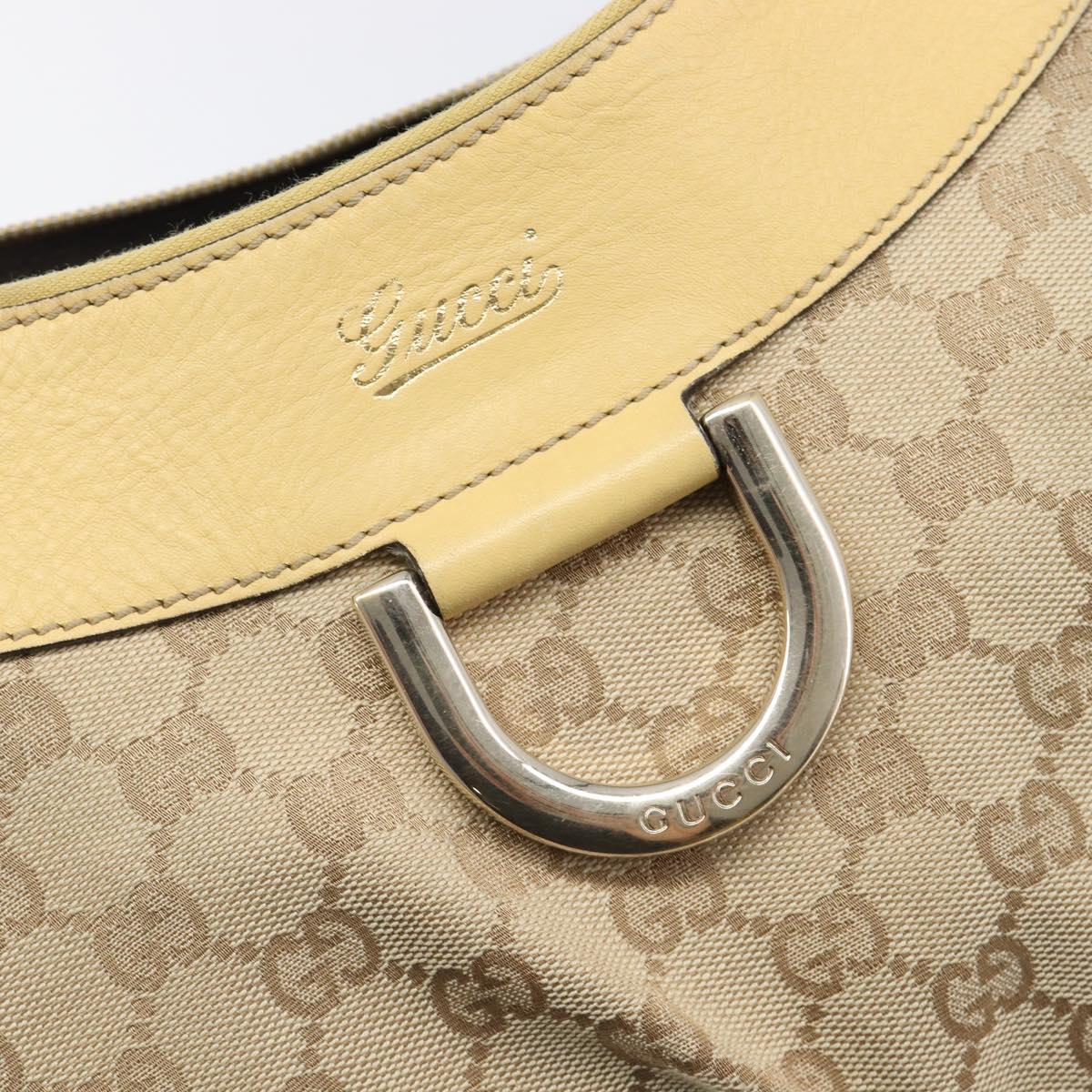 GUCCI GG Canvas Abbey Shoulder Bag Beige Gold Auth 202673