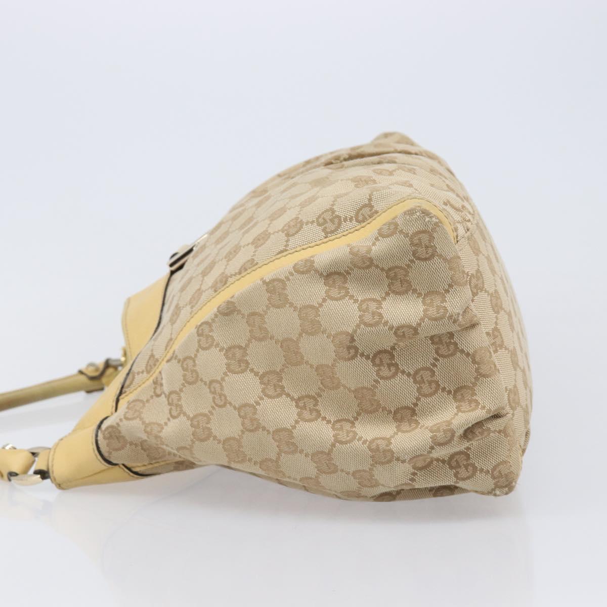 GUCCI GG Canvas Abbey Shoulder Bag Beige Gold Auth 202673