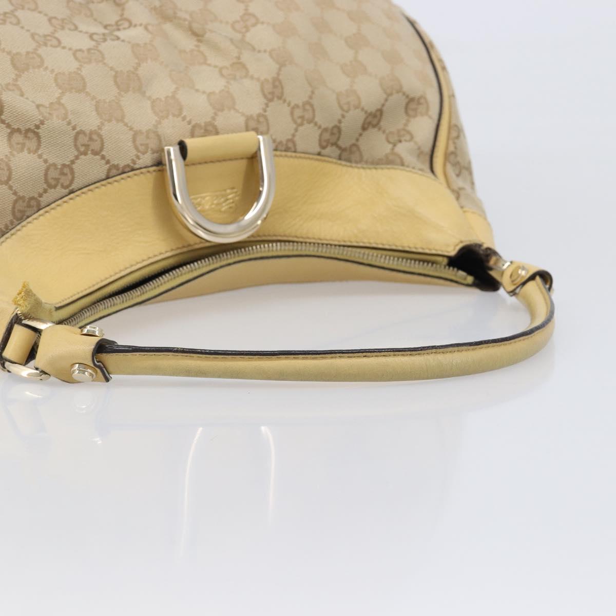 GUCCI GG Canvas Abbey Shoulder Bag Beige Gold Auth 202673