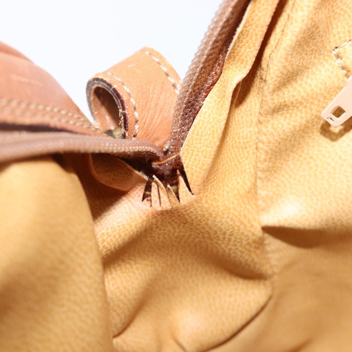 CELINE Macadam Canvas Shoulder Bag PVC Leather Brown Gold Auth 202674