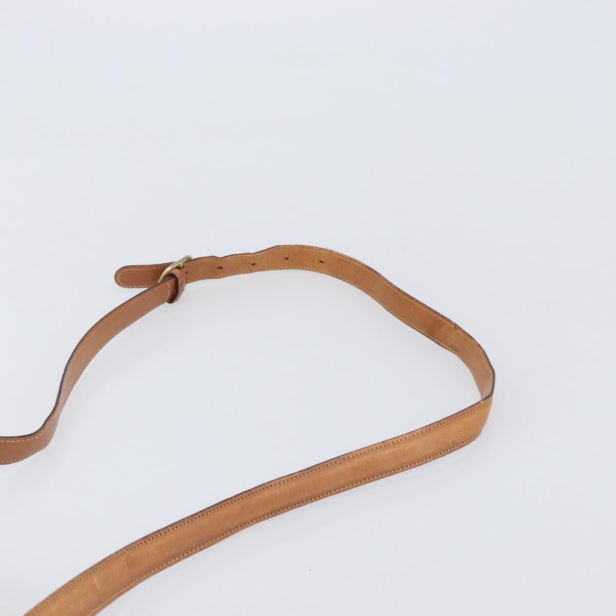 CELINE Macadam Canvas Shoulder Bag PVC Leather Brown Gold Auth 202674