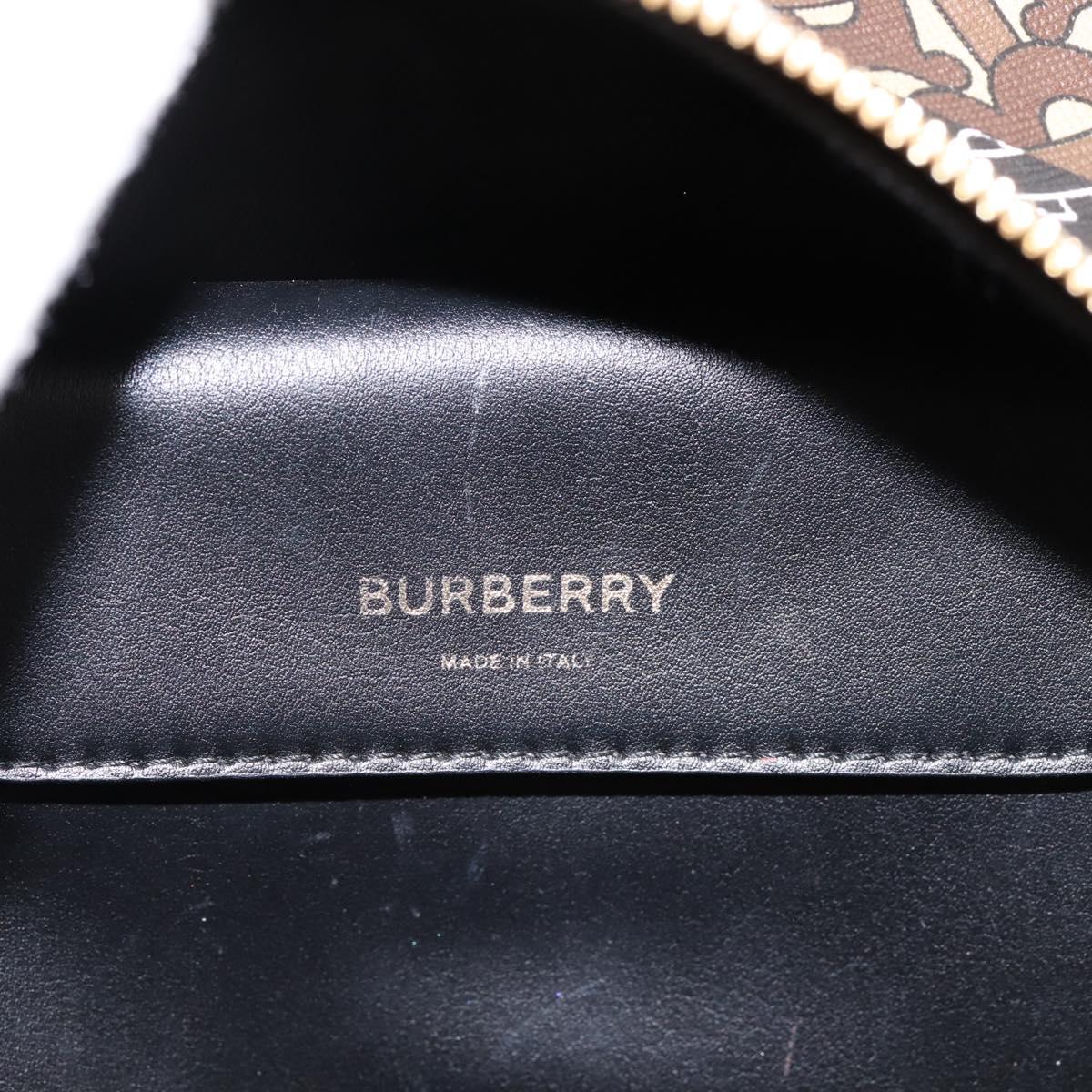 BURBERRY Monogram Cube Hand Bag PVC Brown Gold Auth 202676