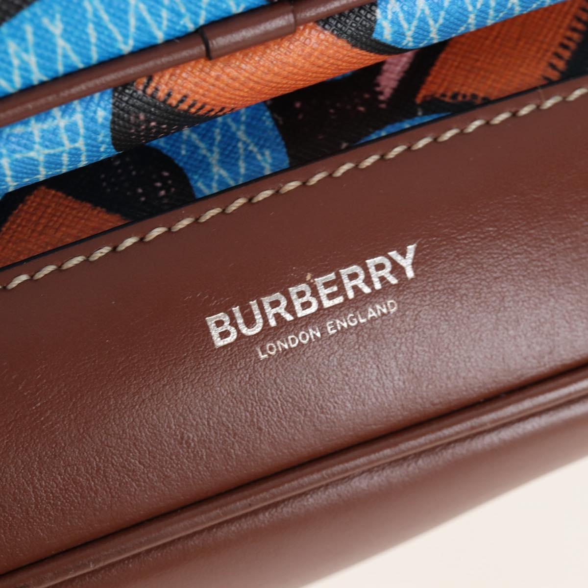 BURBERRY Monogram Summer Backpack PVC Canvas Blue Silver Auth 202677M
